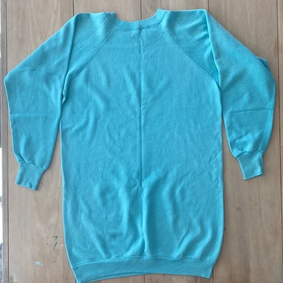 Vintage Cat Lover’s 80s Longline Sweatshirt Dress Grannycore Size L estimated - Picture 5 of 6